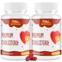 Kolesterol Kosttilskud med Plant Steroler, Niacin, Rød Gær Rice, Citrus Bergamot, Hvidløg, Cholesterol Supplement Support Normal Kolesterol Niveau, 180 Softgel
