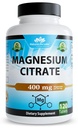 Magnesium Citrate 400 mg per servering - 120 tabletter, Vegan, non- GMO