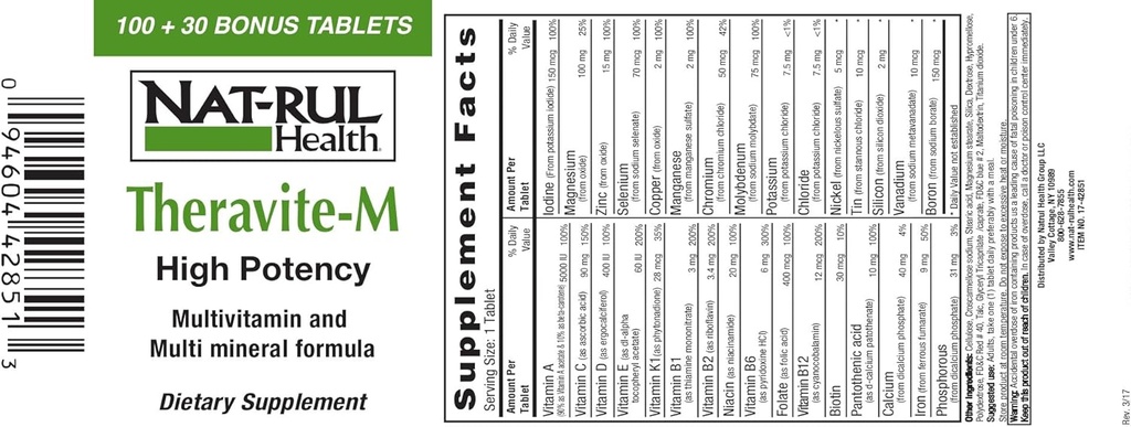 THERAVITE- M TABS N- R Størrelse: 130