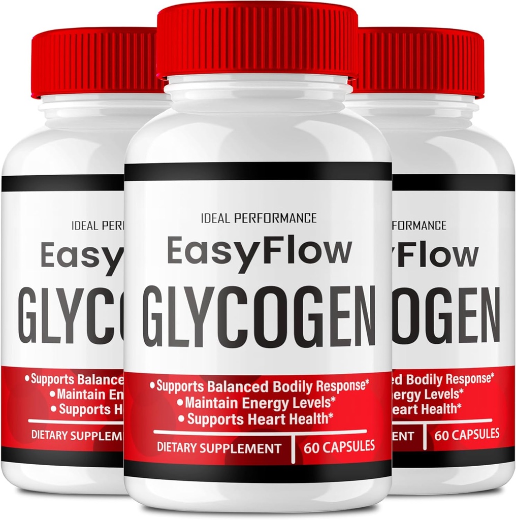 Easy Flow Glycogen Support Capsules - Official Formula Glycogen Support EasyFlow Pills, Easy Flow - Maximum Strength, Glyco Optimizer Pills, Overall Health, Easy Flow Capsules Reviews (3 Pack)
