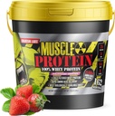 COLOSSAL LABS Muscle Protein Whey Powder [12 lbs / pakke med 1] - Cold Filtered, 25g Pure Protein, 6.6g BCAA (Packaging May Vary) (12LB, Strawberry)
