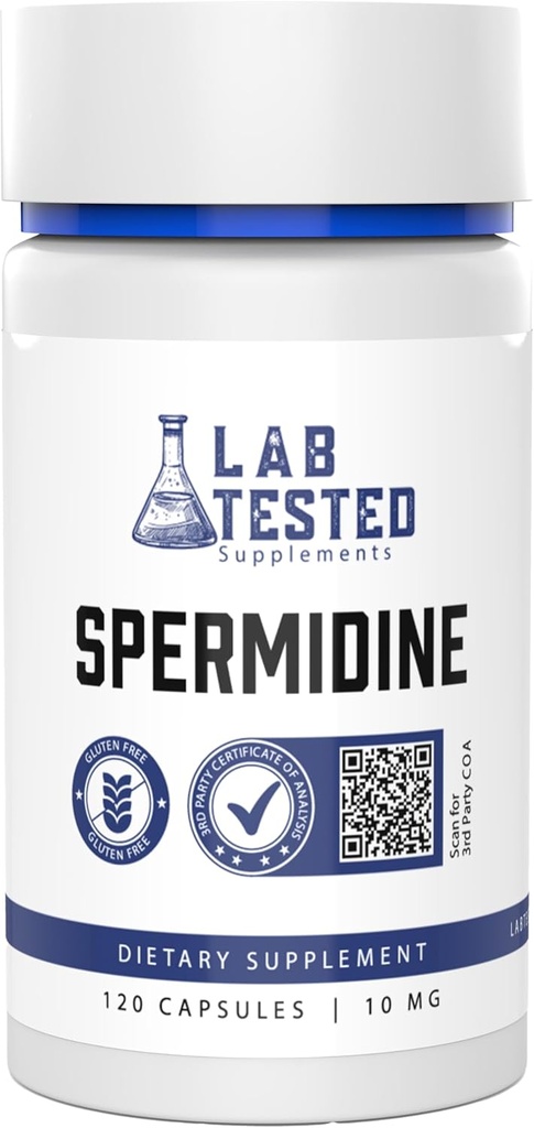 Spermidin 3HCL Supplement - 120 10mg kapsler - 3. parts COA er forsynet med hvert parti # - Spermidin trihydrochlorid