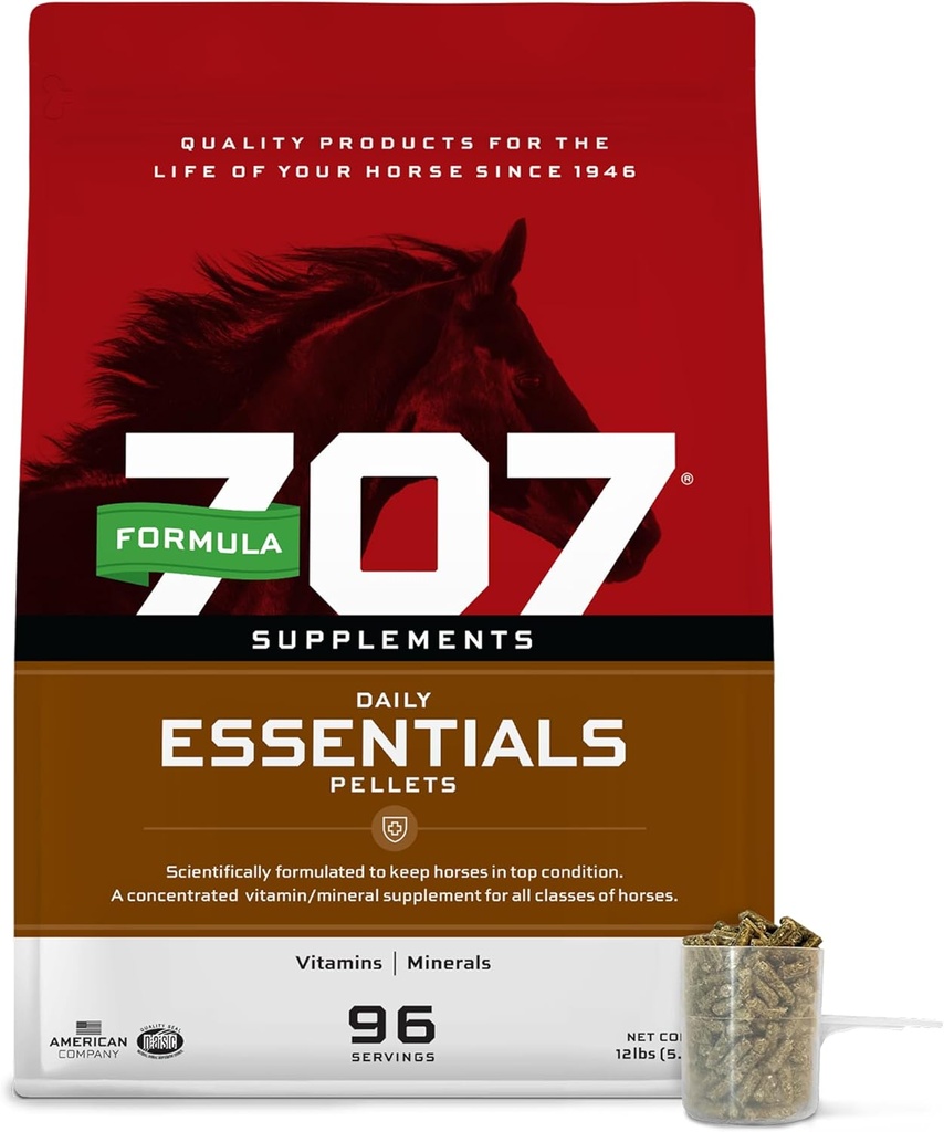 Formel 707 Daily Essentials Equine Supplement, 12 LB Bag - Komplet vitaminer og mineraler til Superior sundhed og tilstand i heste