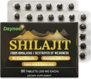 90 Shilajit tabletter, Himalayan Shilajit økologiske tørdråber (200mg hver, 90 dages forsyning) - maksimal potens Gold Grade supplement - for Metabolisme, Energi & immunforsvar