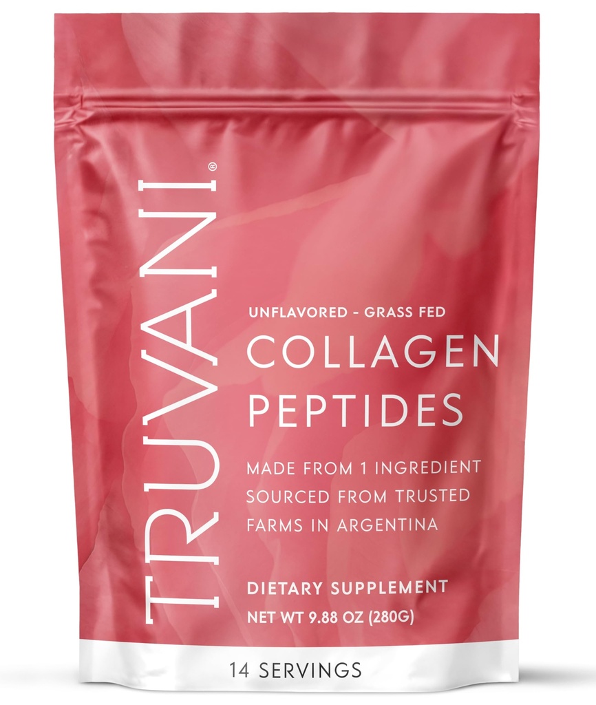 Truvani Hydrolyzed Collagen Peptider Mex124; Unflavored Mex124; 14 Servering Mex124; 20g Grass- Fed Collein Protein Powder Mex124; Promoderer hår, negle, hud, og fælles sundhed Mex124; Keto 124; Dairy and Gluten Free Mex124; Kvinder og mænd