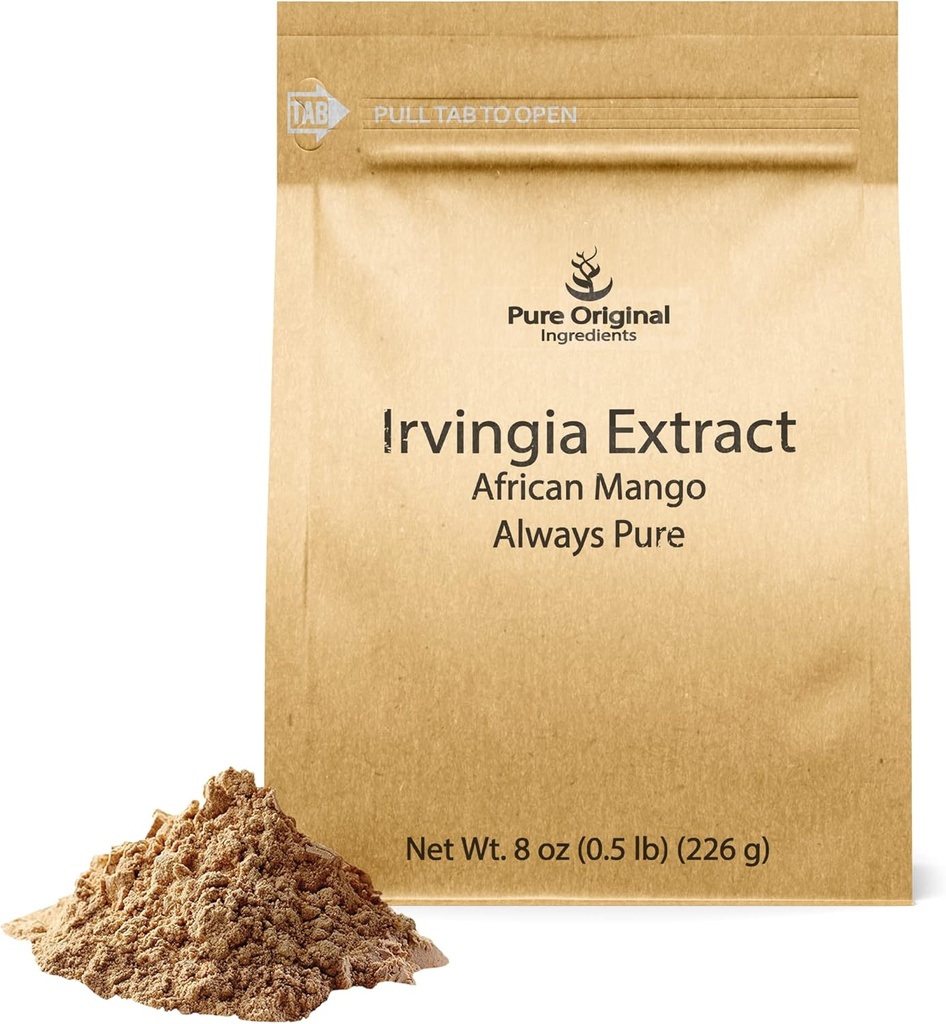 PURE ORIGINALSKE INGREDIENSER Irvingia Seed Extract (8 oz) African Mango, Altid Pure, Herbal Supplement, Ingen Fyldere eller Tilsætningsstoffer