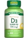 Nature's Truth Vitamin D3 5000 IU (125 mcg) | 300 Softgels | High Potency Vitamin D | Non-GMO and Gluten Free Supplement