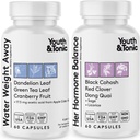 Unge & Tonic kvinder Vandvægttab piller til Hormonal ændringer og fluid retention under PMS, menopause - Hævelse, Bloating & Hormone Balance - 120 kapsler