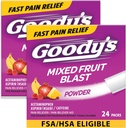 Goody's Extra Strength Headache Powder, Mixed Fruit Blast Flavor Dissolve Packs, 24 Individual Packets (2 Pack)