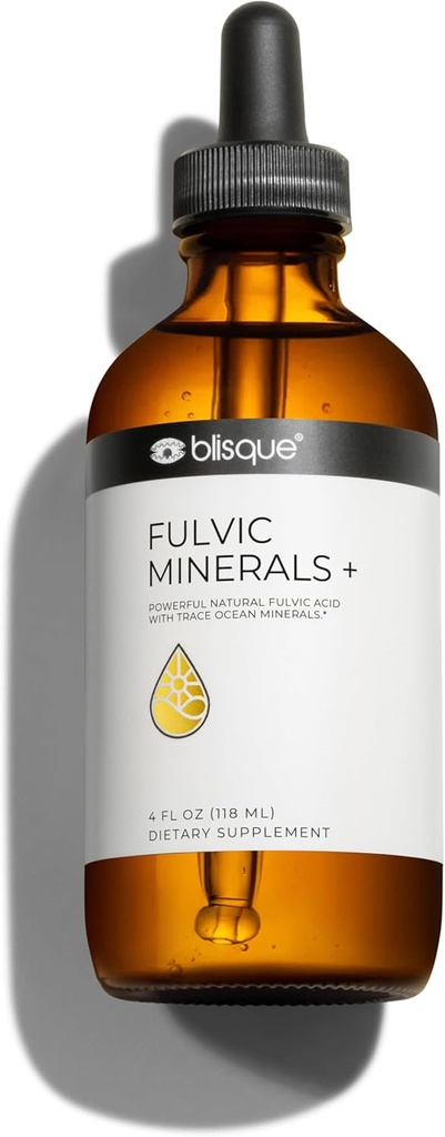 Blisque - Natural Trace Mineral Drops Supplement med Fulvic Acid og Humanic Acid Budd124; for Detox, Rense, Immun Support, Brain Booster, Alkaline Hydration, og energi Budding124; Indeholder elektrolyter Budding124; 4 Ounce
