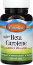 Carlson - Super beta caroten, 25000 IE (15 mg), vitamin A som beta caroten, biotilgængelig og bioaktiv form, Vision Health, Sund Hud, 100 Softgels