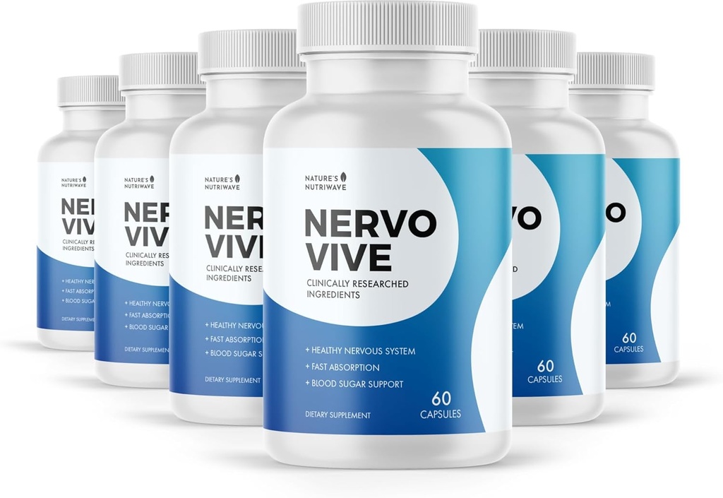 Nervovive Nerve Support - Avancerede Formel Nerve Health Kosttilskud, Alle naturlige potent supplement, Maksimal styrke for total sundhed og wellness - 60 kapsler, 6 Måned Supply