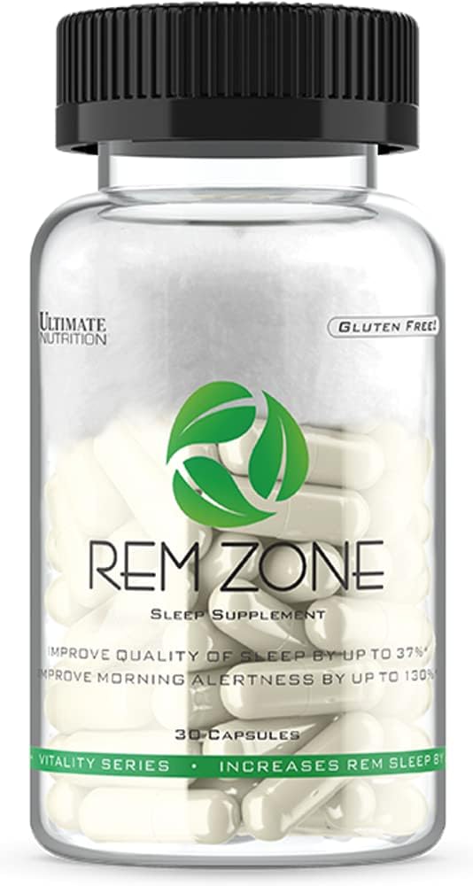 Ultimate Nutrition REM Zone supplement, Omfattende Formel for hvile, Urter til en bedre nat Snooze, Glutenfri, 30 Veganske kapsler