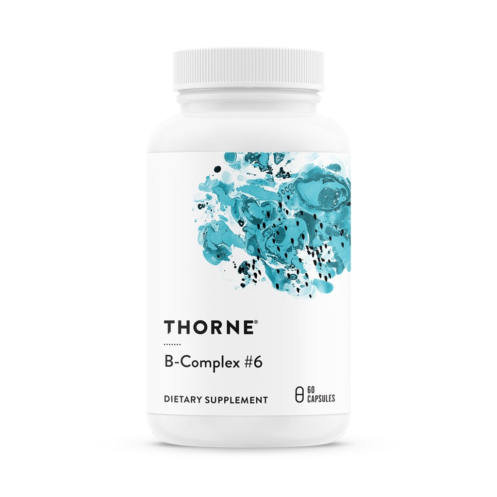 THORNE - B- Complex # 6 - B-vitamin kompleks med aktive former for essentielle B-vitaminer og ekstra B6-60 Servering