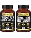 Earth Elixir Fadogia Agrestis 600 mg og Tongkat Ali 500mg + Turkesterone1000mg og Ecdysterone 1000mg Supplements (180 kapsler) Bundle