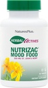 Natures Plus Herbal Actives NutriZAC Mood Food - 300 mg St Johns Wort, 90 Vegan Bi- Layered Tablets - Maximum Potency Natural Mood Booster - Vegetarisk, Gluten- Free - 90 Servere