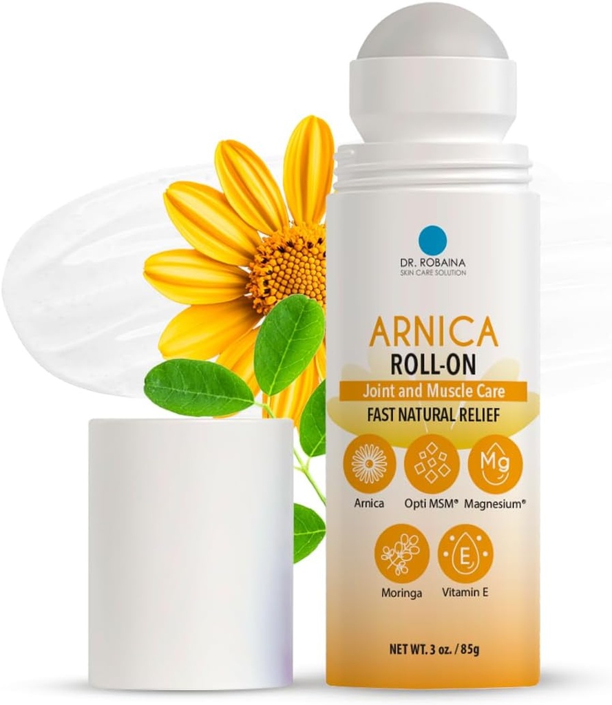 Dr. Robaina Arnica Bruise Roll- On 3 oz - USP- Grade Arnica Montana & Vitamin K - Fast- Tørring, Mes- Free Roller, der synligt reducerer bruse misfarvning & støtter Tin, Tender Skin - Made in USA
