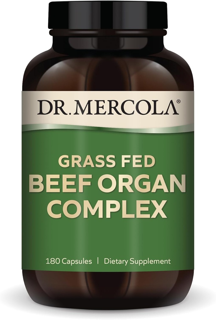 Dr. Mercola Grass Fed Oksekød orgel Complex, 30 Servering (180 kapsler), Kosttilskud, Understøtter immunforsvar & kredsløbsfunktioner, ikke-GMO