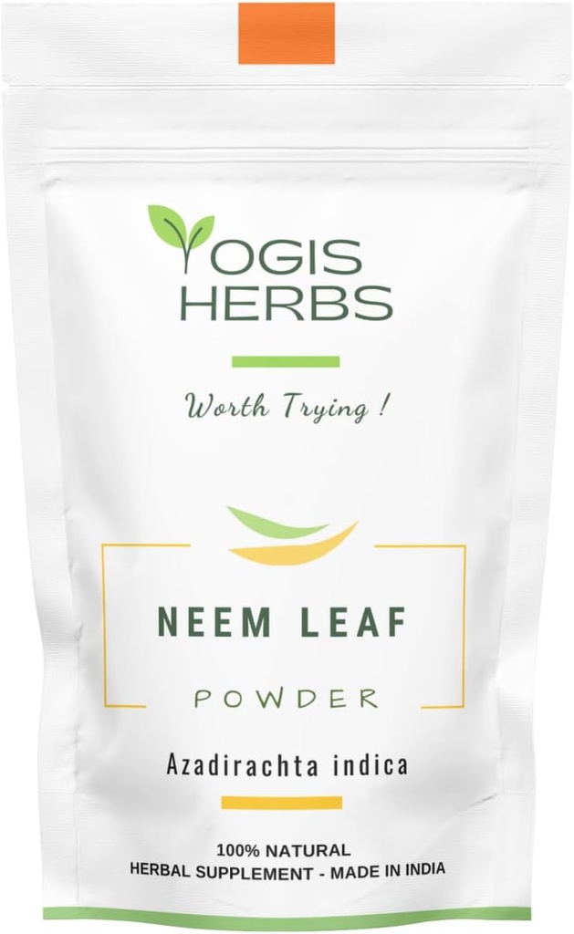 YOGIS HERBS Neem Leaf Powder - Pure Azadirachta Indica for afgiftning, immunforsvar og klar hud - 100% Natural Herbal supplement