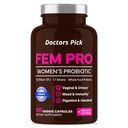 Fem Pro Probiotika for kvinder. 17 Klinisk effektive Strops for Vaginal, fordøjelse og immunforsvar, Urinary Tract Sundhed, pH balance og Mood. Økologisk Prebiotic, 30 Veggie kapsler