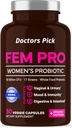 Fem Pro Probiotika for kvinder. 17 Klinisk effektive Strops for Vaginal, fordøjelse og immunforsvar, Urinary Tract Sundhed, pH balance og Mood. Økologisk Prebiotic, 30 Veggie kapsler