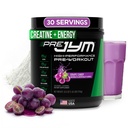 JYM Supplement Science Pre JYM Grape Candy Pre Workout Pulver til mænd og kvinder, BCAA, Nootropics, Creatin HCI, Citrullin, Beta- Alanine, Betaine, Taurine, Huperzine, 30 Servere