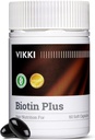Vikki Multivitamin supplement til kvinder & mænd hårvækst vitaminer med vitaminer C B2 for hår hud og negle sundhed, tyktflydende hår, rinkler, fine linjer, hudpleje -60 kapsler