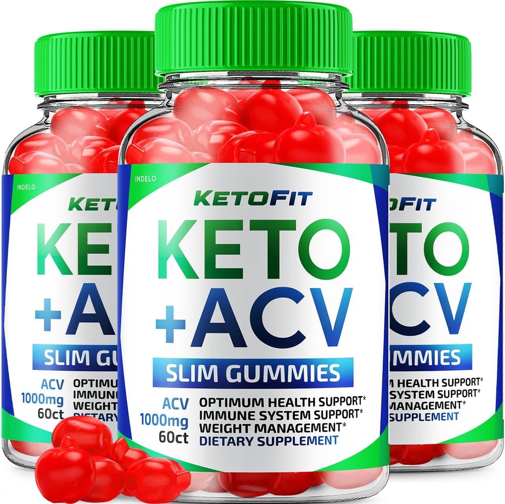 (3 Pack) Ketofit ACV Gummies Advanced 1000mg, KetoFit Keto + ACV Weight Management Gummies Apple Cider Vinegar Keto Fit Kosttilskud Ketofit Gummies Anmeldelser Vitamin B12 B6 (180 Gummies)