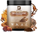 250g Mushroom kaffe - Lions Mane Mushroom pulver Instant Kaffe med løvens Mane, Reishi, Chaga, Cordyceps, Tyrkiet Hale, Arabica - Mushrooms Coffe Blend Support Gut, Focus, Brain Health