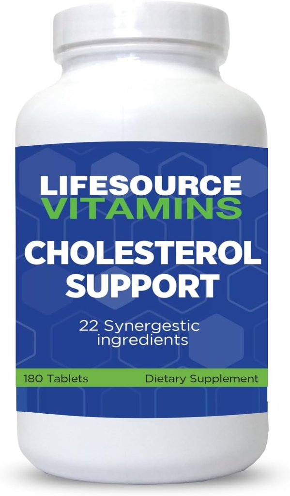 LifeSource Vitaminer Kolesterol Support - 28 Alle naturlige synergistiske ingredienser - Kolesterol & triglycerid Nedsænkning Support Det kan forbedre hjerte og hjerte (180 tabletter)