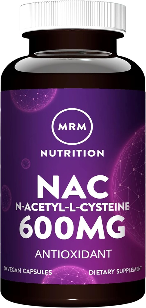 MRM Nutrition N- Acetyl- Cystein (NAC) 600 mg • 124; Antixoidant • 124; Resisterende sundhed • 124; Lever • 124; Mitokondriel • 124; Vegan + Gluten- Free • 124; 60 Servering