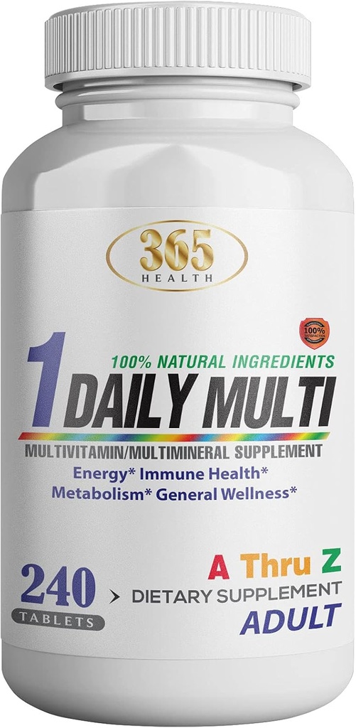 Multivitamin, multimineral supplement w / antioxidanter, zink, vitamin D3 & B vitaminer, gluten fri, non-GMO ingredienser - (240 Greve) 365 Sundhed