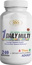 Multivitamin, multimineral supplement w / antioxidanter, zink, vitamin D3 & B vitaminer, gluten fri, non-GMO ingredienser - (240 Greve) 365 Sundhed