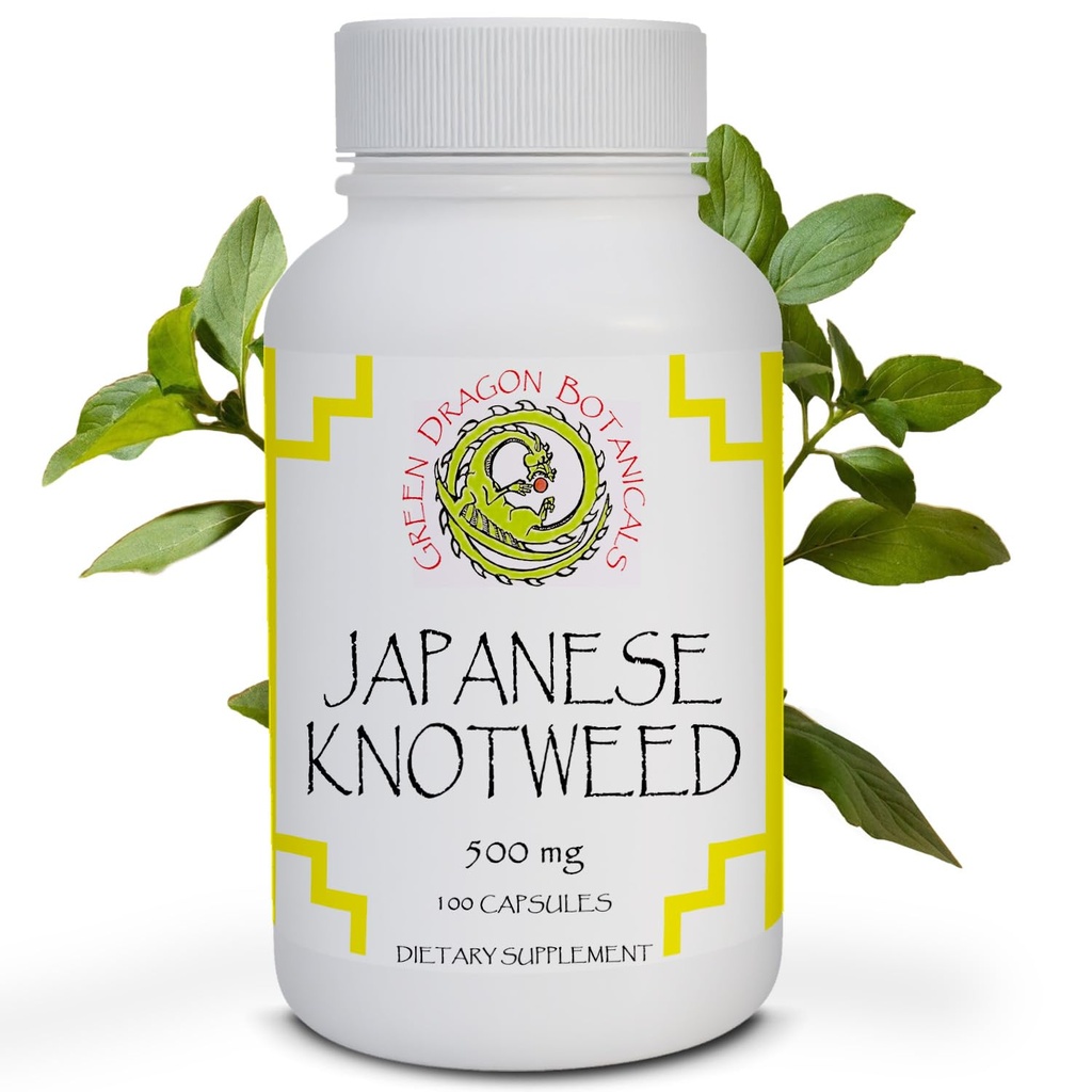 Japansk Knotweed Capsules 500 mg 100 Capsules Made in USA - Natural Source of Resveratrol Immunsupport Supplement Non-GMO Gluten- Free Vegetarisk Japansk Knotweed Root for Cardiovaskulær Sundhed. *