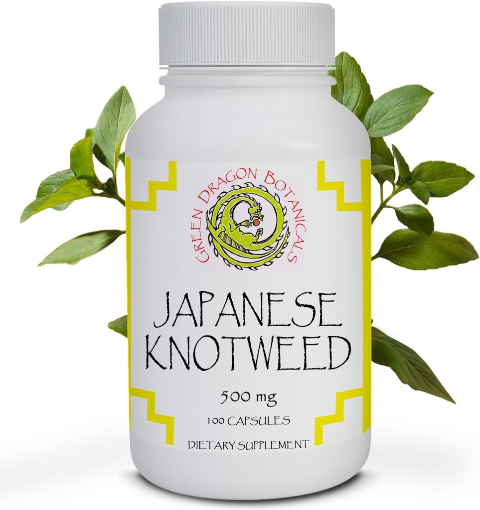 Japansk Knotweed Capsules 500 mg 100 Capsules Made in USA - Natural Source of Resveratrol Immunsupport Supplement Non-GMO Gluten- Free Vegetarisk Japansk Knotweed Root for Cardiovaskulær Sundhed. *