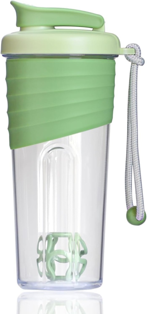 Shaker Flaske til Protein Mixes beige 24 oz Protein Shaker Flasker med Whiske Ball, Mixer Flaske, Protein Flaske, Portable Pre Workout Whey Protein Drink Shaker Cup Forest Green
