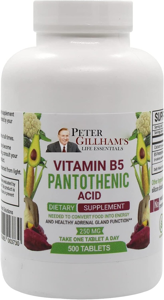 Peter 's Choice B5 Panthotensyre 250 mg 500 tabletter energistøtte supplement