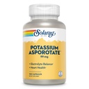 Solaray Kalium Asporot Chelated Supplement, Electrolyte Balance & Heart Health Support, 100 Servere, 100 Kapsler