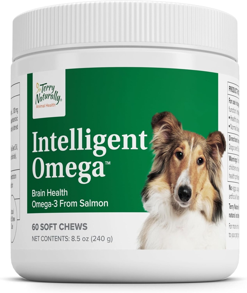 Terry naturligt Intelligent Omega - Hund sundhed forsyninger til hjerte, hjerne og øje sundhed - Kæledyrsbehandlinger - Hjerte, hjerne og øje støtte til hunde - 60 bløde tygger