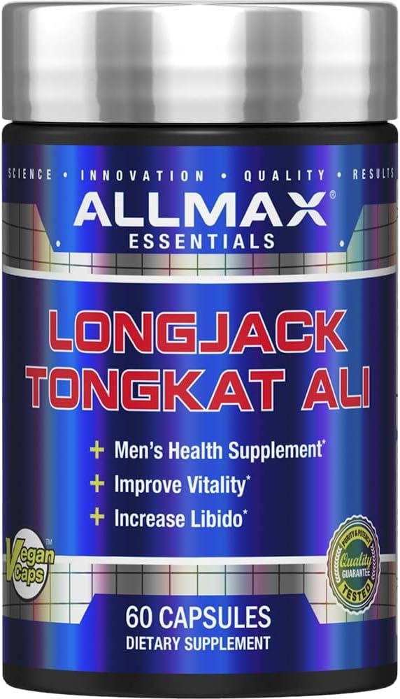 ALLMAX Essentials LongJack Tongkat Ali - 60 kapsler - Mænd sundhed supplement - Forbedrer Vitality - 60 servicer