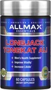 ALLMAX Essentials LongJack Tongkat Ali - 60 kapsler - Mænd sundhed supplement - Forbedrer Vitality - 60 servicer