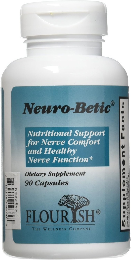 Naturligt næringstilskud for nerve støtte og nerve sundhed med Alpha Lipoic Acid og 10 vigtigste ingredienser, 90 kapsler