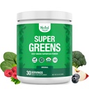 Nested Naturals Super Greens Daily Superfood Powder - Certificeret USDA Organic Green Powder w / 20 + Whole Foods, Spirulina Powder, Hvede & Barley Grass - Probiotika, Fiber & Enzymes - Original Arv, 30