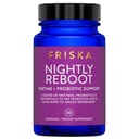 FRISKA Nightly Reboot Enzyme og Probiotika supplement, fremmer bedre fordøjelse og søvn, understøtter Gut sundhed for mænd og kvinder, Melatonin, kamille, 30 kapsler
