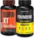 Jacked Factory Fat Burner med Yohimbine - Termogene kosttilskud til mænd og kvinder - Burn- XT Termogene Fat Burner & Yohimbine Extra Strength Supplement 2,5 mg, 270 Kapsler