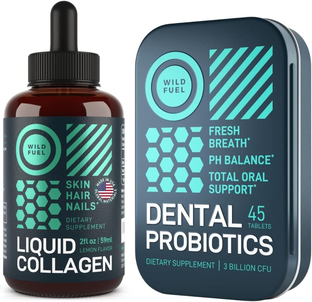 WILD FUEL Flydende kollagen peptider med biotin og tandprobiotika til frisk ånde bundle
