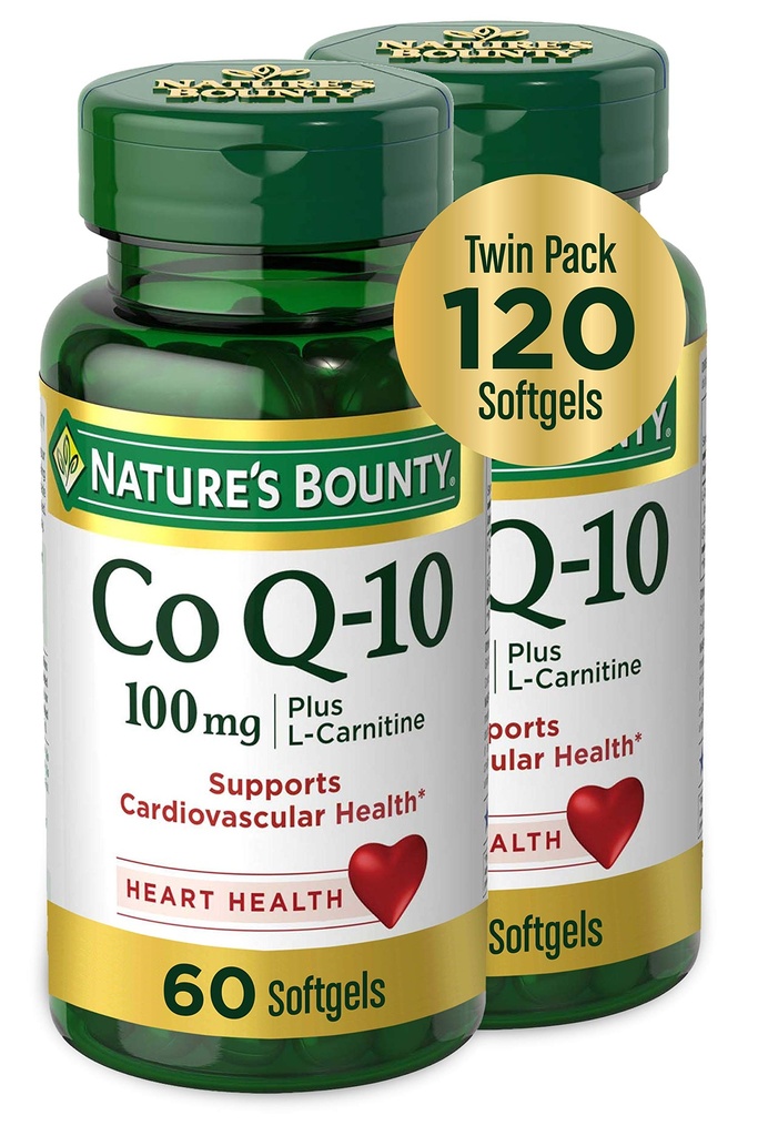 Nature 's Bounty CoQ10 100mg Twin Pack, 60 Greve, 2 Pack