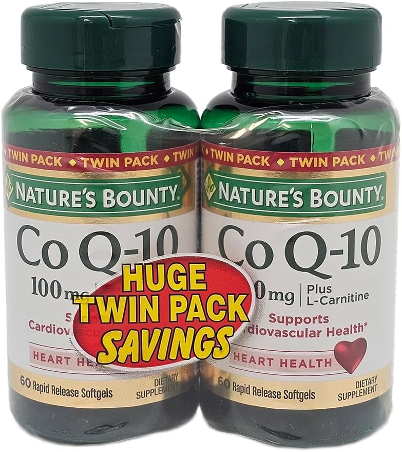 Nature 's Bounty CoQ10 100mg Twin Pack, 60 Greve, 2 Pack