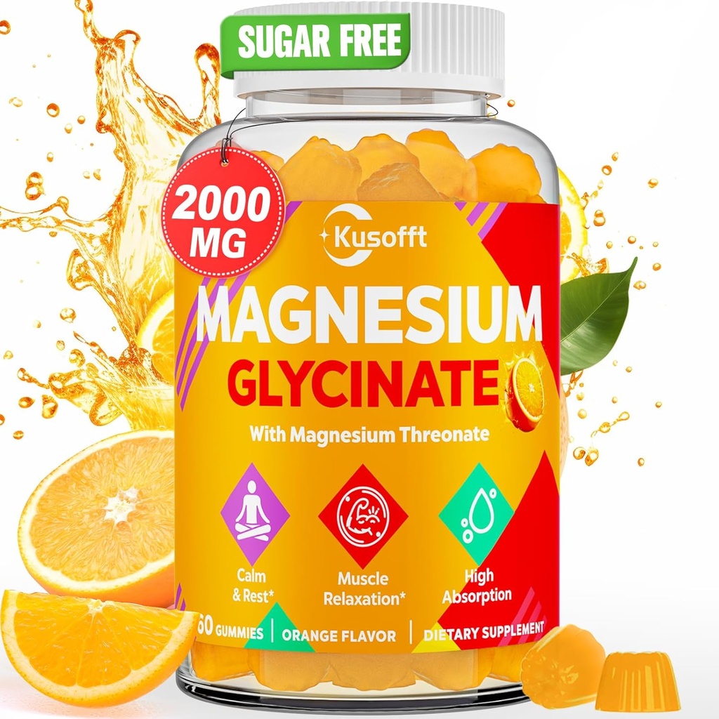 Magnesium Glycinate Gummies 1500mg - Sugar Free Magnesium Gummies for Women & Men, with L- Theanine, Ashwaganha, for Energy, Rest * & Muscle, Hylde Stable, 60 Magnesium Gummies for Kids