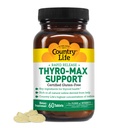 Country Life Thyro- Max Support - Kelp- Derived Jod & L- Tyrosin Thyroid Supplement for mænd og kvinder - B Vitaminer, Gluten- fri, Vegan, Kosher - 60 kapsler